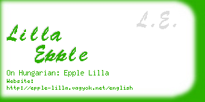 lilla epple business card